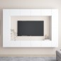 vidaXL Juego de mueble para TV de 8 piezas aglomerado blanco vidaXL Juego de mueble para TV de 8 piezas aglomerado blanco