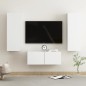 vidaXL Set de muebles de salón TV 3 piezas madera de ingeniería blanco