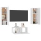 vidaXL Set de muebles de salón TV 3 piezas madera de ingeniería blanco