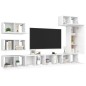 vidaXL Set de muebles de salón TV 8 piezas madera de ingeniería blanco