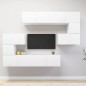 vidaXL Set de mueble para TV de 8 piezas madera de ingeniería blanco