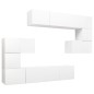 vidaXL Set de mueble para TV de 8 piezas madera de ingeniería blanco