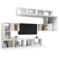 vidaXL Set de mueble para TV de 8 piezas madera de ingeniería blanco