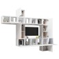 vidaXL Set de muebles de salón TV 10 pzas madera de ingeniería blanco vidaXL Set de muebles de salón TV 10 pzas madera de ingeniería blanco