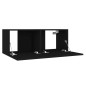 vidaXL Set de muebles de salón TV 3 pzas madera de ingeniería negro