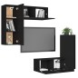 vidaXL Set de muebles de salón TV 4 piezas madera de ingeniería negro