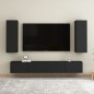 vidaXL Set de muebles de salón TV 4 pzas madera de ingeniería negro vidaXL Set de muebles de salón TV 4 pzas madera de ingeniería negro