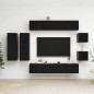 vidaXL Set de muebles de salón TV 8 piezas madera ingeniería negro vidaXL Set de muebles de salón TV 8 piezas madera ingeniería negro