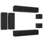 vidaXL Set de muebles de salón TV 8 piezas madera ingeniería negro vidaXL Set de muebles de salón TV 8 piezas madera ingeniería negro