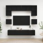 vidaXL Set de muebles de salón TV 8 piezas madera ingeniería negro vidaXL Set de muebles de salón TV 8 piezas madera ingeniería negro