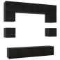 vidaXL Set de muebles de salón TV 8 piezas madera ingeniería negro vidaXL Set de muebles de salón TV 8 piezas madera ingeniería negro