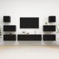 vidaXL Juego de mueble para TV de 8 piezas aglomerado negro vidaXL Juego de mueble para TV de 8 piezas aglomerado negro