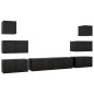 vidaXL Juego de mueble para TV de 8 piezas aglomerado negro vidaXL Juego de mueble para TV de 8 piezas aglomerado negro