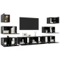 vidaXL Juego de mueble para TV de 8 piezas aglomerado negro vidaXL Juego de mueble para TV de 8 piezas aglomerado negro