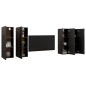 vidaXL Mueble para TV 4 pzas madera de ingeniería negro 30,5x30x90 cm vidaXL Mueble para TV 4 pzas madera de ingeniería negro 30,5x30x90 cm