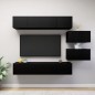 vidaXL Set de muebles de salón TV 6 piezas madera ingeniería negro vidaXL Set de muebles de salón TV 6 piezas madera ingeniería negro