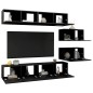 vidaXL Set de muebles de salón TV 6 piezas madera ingeniería negro vidaXL Set de muebles de salón TV 6 piezas madera ingeniería negro
