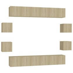 vidaXL Set de muebles salón TV 10 pzas madera ingeniería roble Sonoma