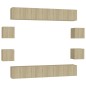 vidaXL Set de muebles salón TV 10 pzas madera ingeniería roble Sonoma