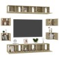 vidaXL Set de muebles salón TV 10 pzas madera ingeniería roble Sonoma