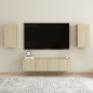 vidaXL Muebles de pared de TV 4 pzas aglomerado color roble Sonoma 