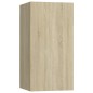 vidaXL Muebles de pared de TV 4 pzas aglomerado color roble Sonoma 