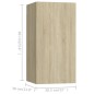 vidaXL Muebles de pared de TV 4 pzas aglomerado color roble Sonoma 