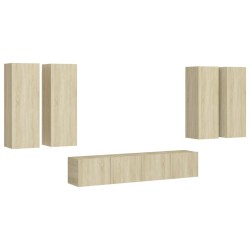 vidaXL Set de muebles salón TV 6 pzas madera ingeniería roble Sonoma