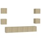 vidaXL Set muebles de salón TV 7 pzas madera ingeniería roble Sonoma vidaXL Set muebles de salón TV 7 pzas madera ingeniería roble Sonoma