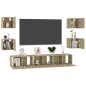 vidaXL Set muebles de salón TV 7 pzas madera ingeniería roble Sonoma vidaXL Set muebles de salón TV 7 pzas madera ingeniería roble Sonoma