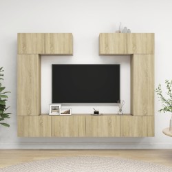 vidaXL Set muebles de salón TV 6 pzas madera ingeniería roble Sonoma