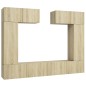 vidaXL Set muebles de salón TV 6 pzas madera ingeniería roble Sonoma vidaXL Set muebles de salón TV 6 pzas madera ingeniería roble Sonoma