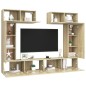 vidaXL Set muebles de salón TV 6 pzas madera ingeniería roble Sonoma vidaXL Set muebles de salón TV 6 pzas madera ingeniería roble Sonoma