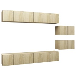 vidaXL Set de muebles salón TV 8 pzas madera ingeniería roble Sonoma
