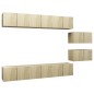 vidaXL Set de muebles salón TV 8 pzas madera ingeniería roble Sonoma
