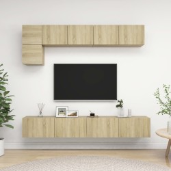 vidaXL Muebles de pared de TV 5 pzas aglomerado color roble Sonoma 