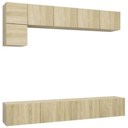 vidaXL Muebles de pared de TV 5 pzas aglomerado color roble Sonoma 