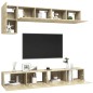 vidaXL Muebles de pared de TV 5 pzas aglomerado color roble Sonoma vidaXL Muebles de pared de TV 5 pzas aglomerado color roble Sonoma