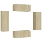 vidaXL Set de muebles salón TV 4 pzas madera ingeniería roble Sonoma