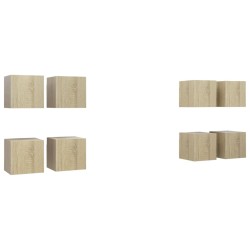 vidaXL Muebles de pared para TV 8 uds color roble Sonoma 30,5x30x30cm
