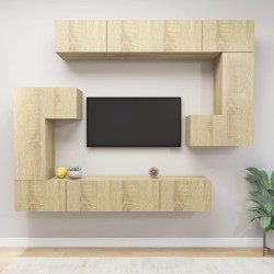 vidaXL Set de muebles para TV 8 pzas madera contrachapada roble Sonoma