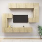 vidaXL Set de muebles para TV 8 pzas madera contrachapada roble Sonoma