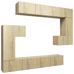 vidaXL Set de muebles para TV 8 pzas madera contrachapada roble Sonoma