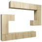 vidaXL Set de muebles para TV 8 pzas madera contrachapada roble Sonoma