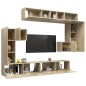 vidaXL Set de muebles para TV 8 pzas madera contrachapada roble Sonoma