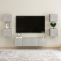 vidaXL Set de muebles de salón 6 pzas madera ingeniería gris hormigón