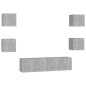 vidaXL Set de muebles de salón 6 pzas madera ingeniería gris hormigón