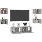 vidaXL Set de muebles de salón 6 pzas madera ingeniería gris hormigón