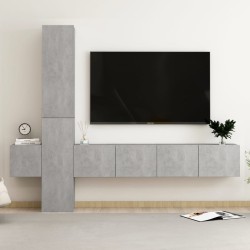 vidaXL Set de muebles de salón 5 pzas madera ingeniería gris hormigón