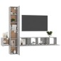 vidaXL Set de muebles de salón 5 pzas madera ingeniería gris hormigón